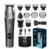 AGARO Royal Multi Grooming Kit For Men, 9in1, Shave| Trim | Style, Face Head Body Trimmer, Self Sharpening Stainless Steel Blade, 5 Combs, Metal Body, Type C Fast Charging, 120 Min Usage, IPX7, Silver view 1