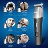 AGARO Royal Multi Grooming Kit For Men, 9in1, Shave| Trim | Style, Face Head Body Trimmer, Self Sharpening Stainless Steel Blade, 5 Combs, Metal Body, Type C Fast Charging, 120 Min Usage, IPX7, Silver view 4