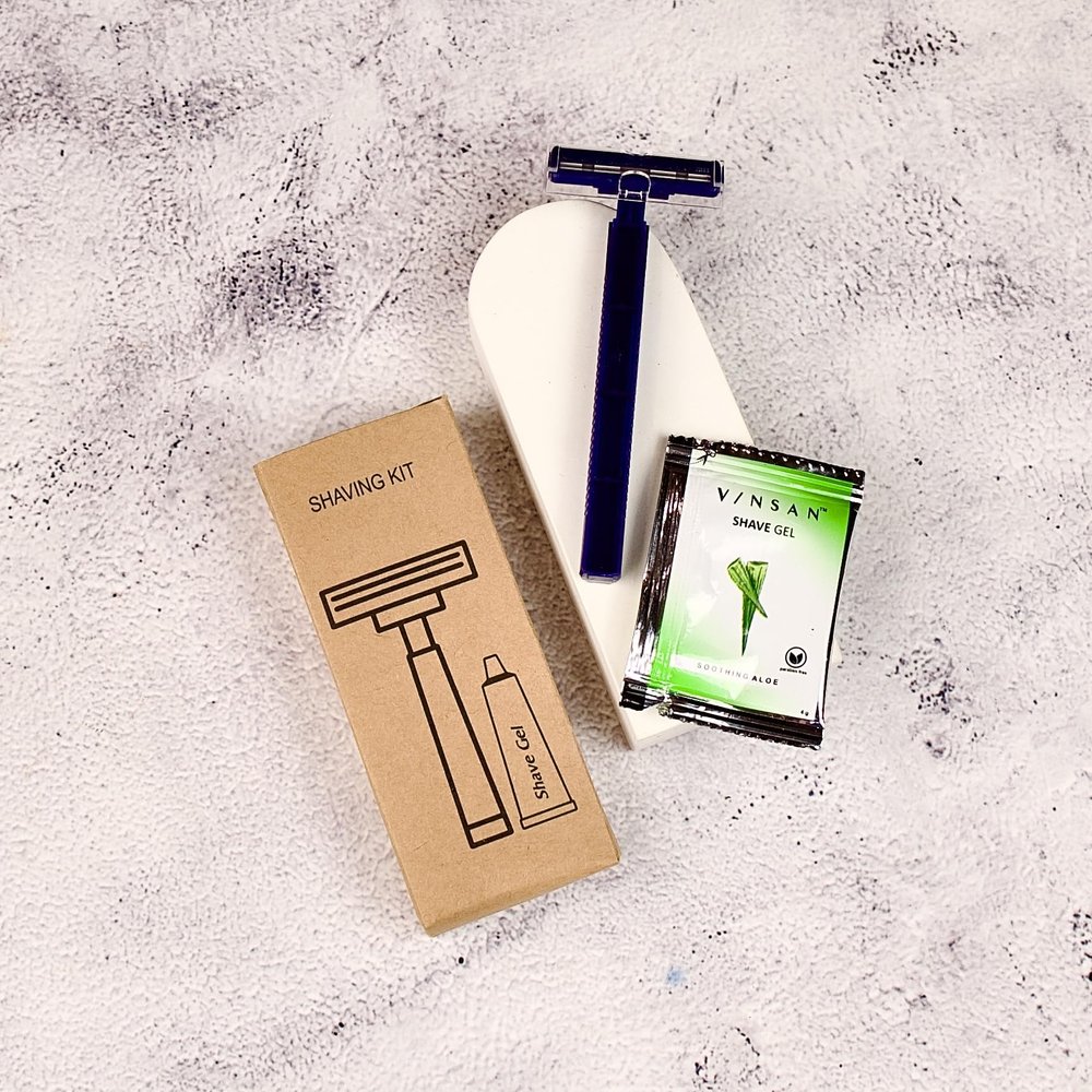 Clayherbs Hotel Shaving Kit | Razor & Shaving Gel kit | Hotel Toiletries Kit | Shaving Gel Pouch | Hospital Toiletrey | Desposible Shaving Set (Pack Of 125)