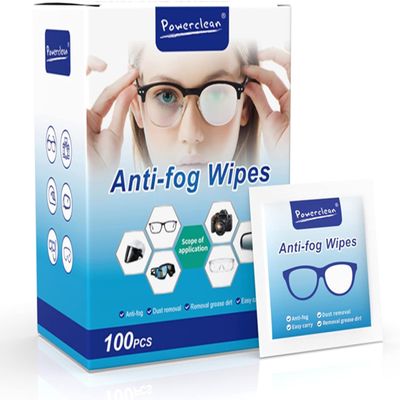 100Pcs Anti Fog Wipes for Glasses, Individually Wrapped Lens Cleaner Wipes Pre-Moistened Lens & Screen Cleaning Wipes for Laptop Computer, Pc Monitor, Phone, Watch, Camera Lens.