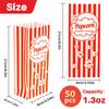 MAQIHAN 50 Popcorn Bags Individual Servings - Flat Bottom Paper Popcorn Food Bags Party Pop Corn Sleeves Bulk Carnival Halloween Snack Packs Gift Favor Treat bolsas para palomitas Movie Night Supplies view 3