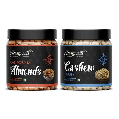 Healthy Snack Combo Dry Fruits (2-in-1 Almonds & Cashews)  500g | Premium Mixed Nuts Pack | Nutritious Daily Snack