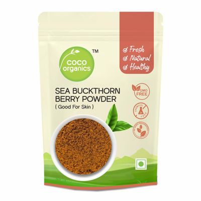 Coco Organics Sea Buckthorn Berry Powder - 100 gm, Rich Source of Natural Collagen, Vitamins & Phytonutrients For Skin (100 gm)