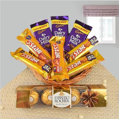 SFU E Com Assorted Chocolate Gift Hamper | Chocolate Gift For Birthday, Anniversary, Valentine, Diwali, Rakhi, New Year | 012