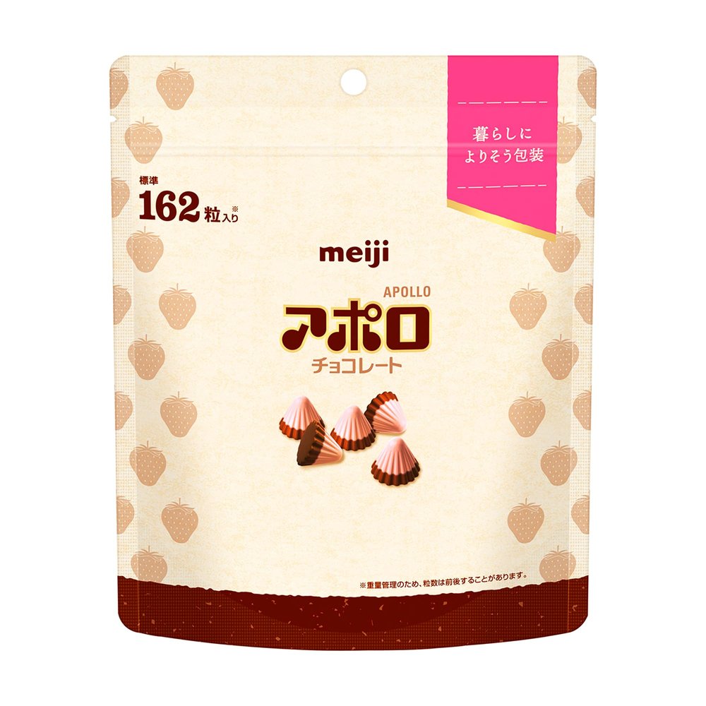 Meiji Apollo Chocolate Large Capacity Pouch 226g | Made in Japan | Japanese Chocolate