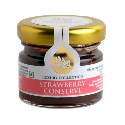 KA gourmet Strawberry Conserve/Jam 28gm x 25- Mini Loved by Karen Anand, Gluten Free, Vegan, No Artificial Colour or Flavour