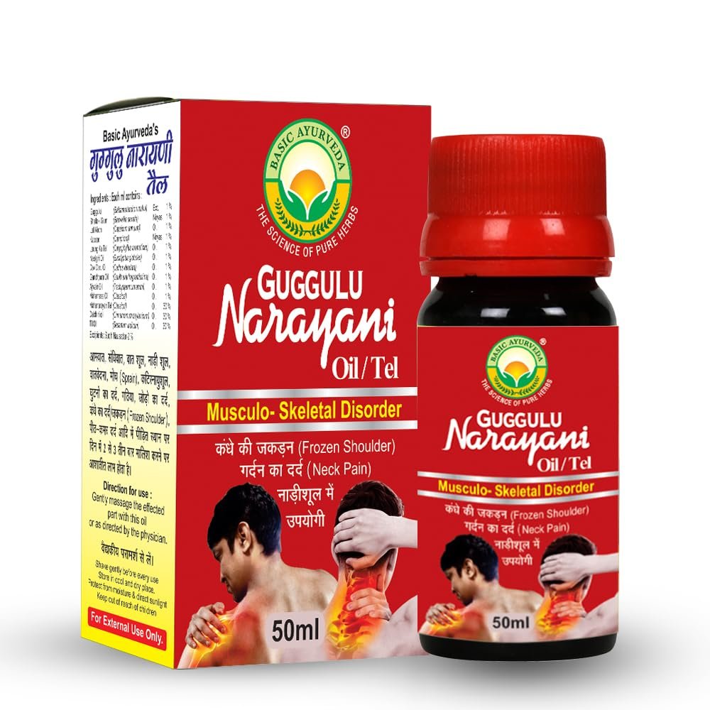 Basic Ayurveda Guggulu Narayani Tel [Helps you to get releif from frozen shoulder and Neck Pain ] 50GM