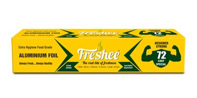 Freshee Aluminium Foil 72 Chef Special for Packing 14 Microns Thickness Silver Paper Roll Ideal for Wrapping, Cooking, Storing, Baking, Grilling, Serving Foods