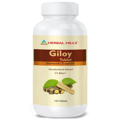 Herbal Hills Giloy Guduchi Tablets (120 Count Pack of 4)