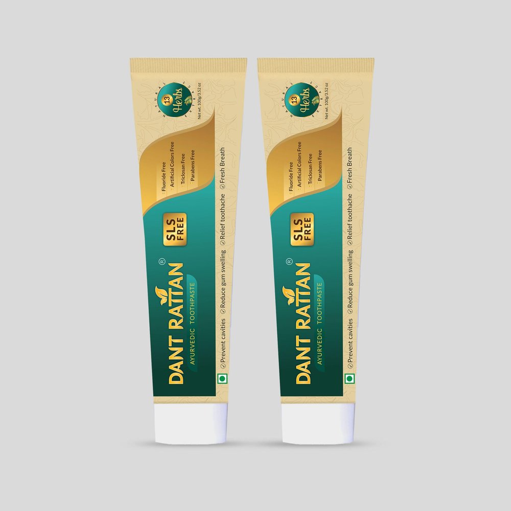 Dant Rattan Ayurvedic SLS Free Toothpaste 100gm (Pack Of 2)