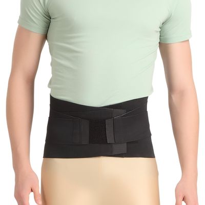 Flamingo Contoured Lumbar Sacro Support for Back Pain Relief and Stability | Ergonomic Design for Optimal Comfort and Posture Correction | For Men and Women | Size - X-Large | Black |