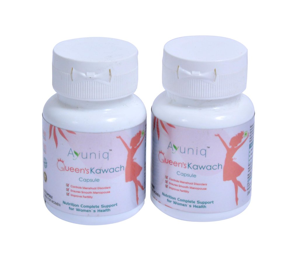 Ayuniq Queen Kawach For Reduce Menstruation Pain Period Cramps & Pain, Relieves Stress & Anxiety 30 Capsule (Pack Of 2)