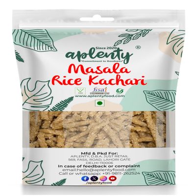APLENTY Masala Rice Kachari 400g | Spicy Sundried Rice Papad Fryum | Vegan Ready-to-Fry Chawal Charauri Tilori Danori Snack | Crispy Tea Time or Lunch Accompaniment