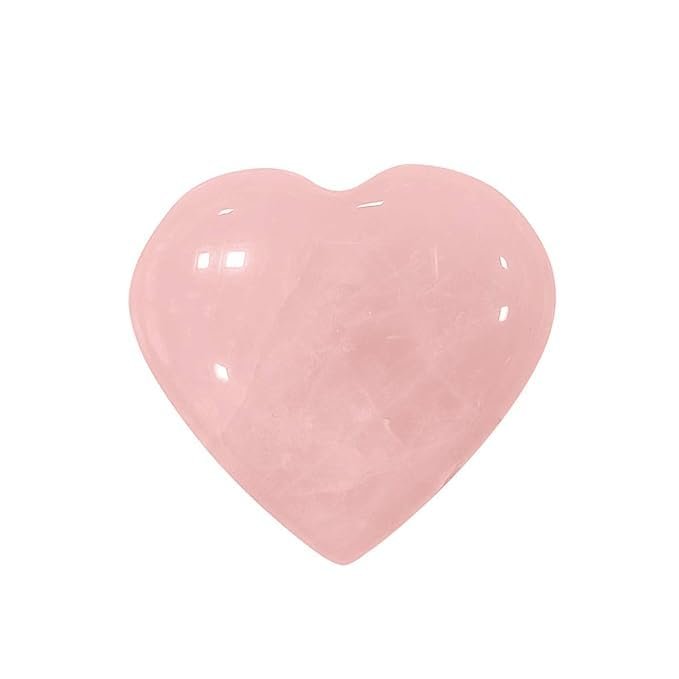 SAINTIMO Rose Quartz Heart Shaped Natural 40-60 gm Heart Palm Stone Crystal Reiki Healing Love Stone Heart Shape Big Gemstone Showpiece for Valentine Gift