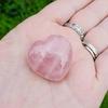 SAINTIMO Rose Quartz Heart Shaped Natural 40-60 gm Heart Palm Stone Crystal Reiki Healing Love Stone Heart Shape Big Gemstone Showpiece for Valentine Gift view 2