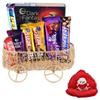 SFU E Com Chcolate Gift Pack With Metal Wire Basket | Valentine Gift Combo With Heart Teddy Bear | Valentine Chocolate Gift For Boy Friend, Girl Friend, Fiance, Husband, Wife | 697 view 1