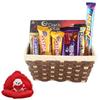 SFU E Com Basket Loaded With Chocolates | Valentine Gift Combo With Heart Teddy Bear | Valentine Chocolate Gift For Boy Friend, Girl Friend, Fiance, Husband, Wife | 461 view 1
