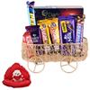 SFU E Com Premium Chocolate Gift Pack With Buggy Basket | Valentine Gift Combo With Heart Teddy Bear | Valentine Chocolate Gift For Boy Friend, Girl Friend, Fiance, Husband, Wife | 694 view 1