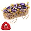 SFU E Com Handcrafted Wheel Basket With Loaded Choclairs | Valentine Gift Combo With Heart Teddy Bear | Valentine Chocolate Gift For Boy Friend, Girl Friend, Fiance, Husband, Wife | 650 view 1