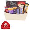 SFU E Com 7 Pieces Chocolate Hamper With Attractive Golden Basket | Valentine Gift Combo With Heart Teddy Bear | Valentine Chocolate Gift For Boy Friend, Girl Friend, Fiance, Husband, Wife | 259 view 1