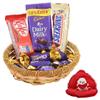 SFU E Com Handmade Metal Basket With Chocolates | Valentine Gift Combo With Heart Teddy Bear | Valentine Chocolate Gift For Boy Friend, Girl Friend, Fiance, Husband, Wife | 674 view 1