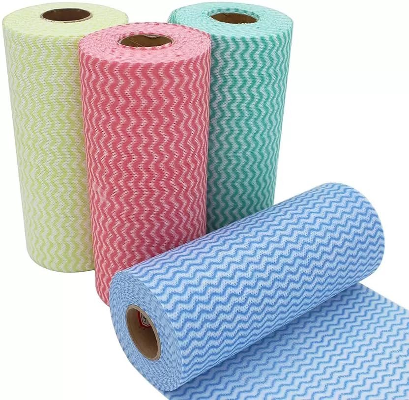 ARGH Multipurpose Kitchen Roll/Tissue/Towel Washable & Reuseable Non-Woven cloth, Dish Towel, for Kitchen Cleaning, Super Absorbent Reusable Tissue Roll 75 gsm(80 Pulls Per Roll)