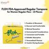 FLOH Tampons For Periods Regular Flow (Pack of 5) | 100% Organic Cotton (50 Pieces) | For Swimming |Stain-free periods,Rash-free,Prevents odour | FDA Approved (50 Units) view 4