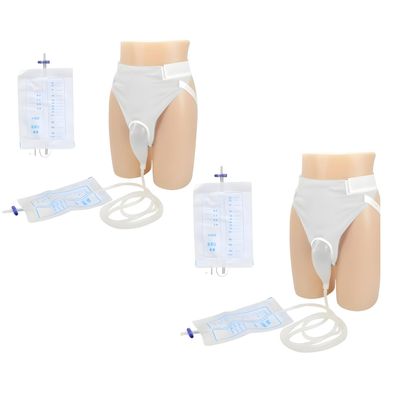 4000 Ml Urine Collector Bag Breathable Adjustable Reusable Spill Proof Urinal Incontinence Complete Set For Elderly Men/Patient - Pack 2 (2000Ml*2) - Clear