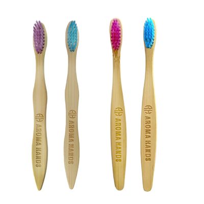 Aroma Hands Kids Bamboo Toothbrush Soft Bristles Suitable for Sensitive Gums, Anti-Plaque & Anti-bacterial (Pack of 4)
