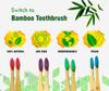 Aroma Hands Kids Bamboo Toothbrush Soft Bristles Suitable for Sensitive Gums, Anti-Plaque & Anti-bacterial (Pack of 4) view 2