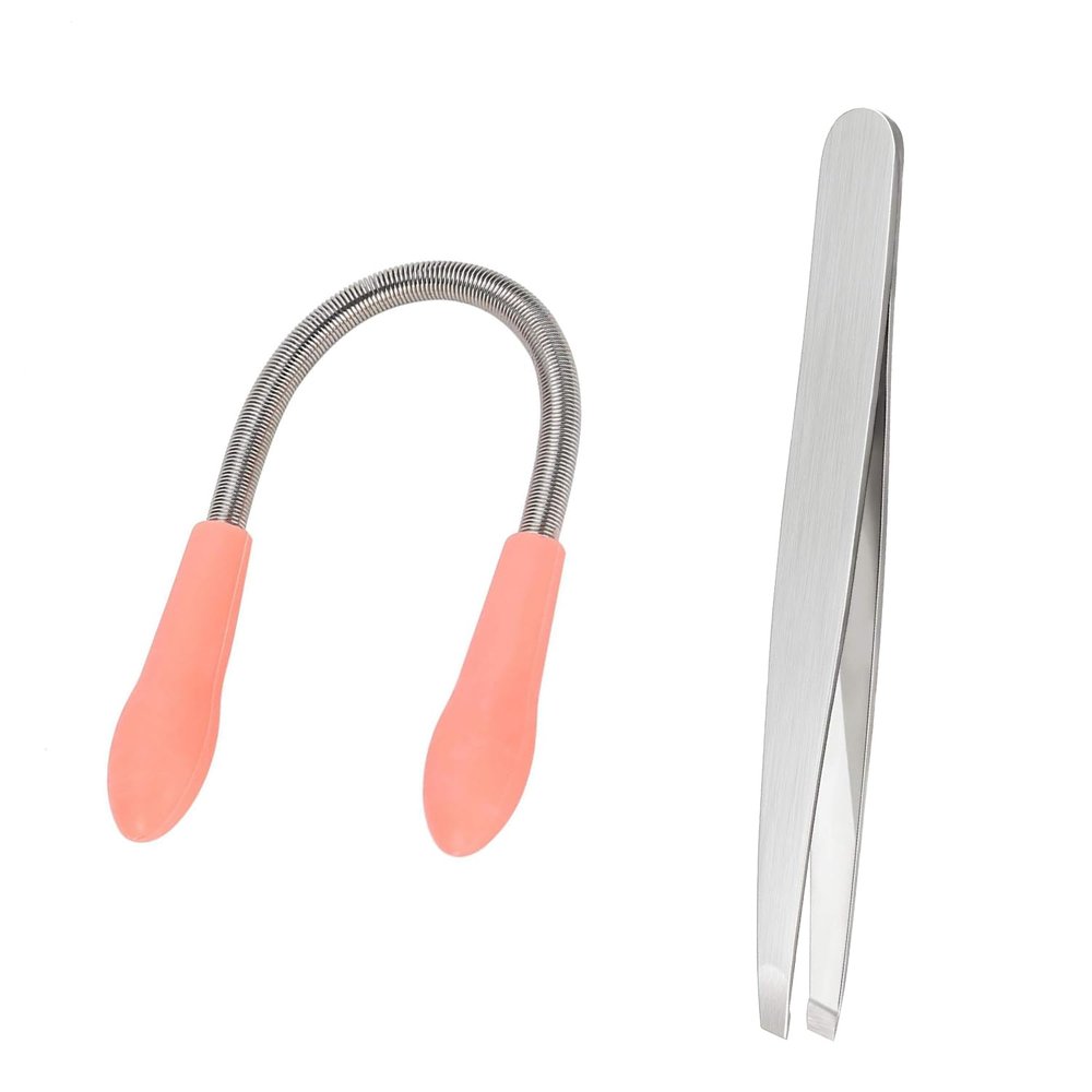 JOYUS 1 Facial Hair Remover Spring for Women Face Chin Cheek Eyebrow Mustache Upper Lip Hair Remover Spring Epilator Threading Tool, Including 1 Facial Hair Epilator Beauty Tweezer, Random Color