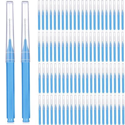 Patelai 100 Pieces Braces Brush for Cleaner Interdental Brush Toothpick Dental Tooth Flossing Head Oral Dental Hygiene Flosser Toothpick Cleaners Tooth Cleaning Tool (Classic)