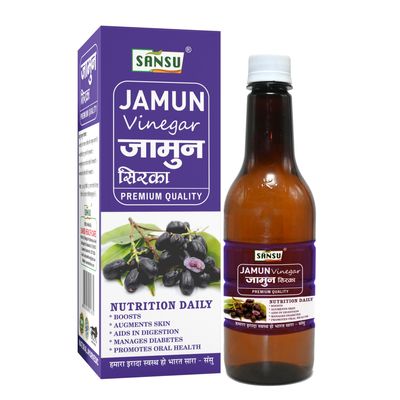 SANSU Organic Jamun Vinegar | Indian Blackberry Organic Vintage Sirka |Contains No Preservatives| (Each- 500ml. Pack of 2)