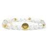 SHOP MY ARTS Clear Quartz Sphatik Bracelet for Women Men with Smiley - Stylish Crystal Bracelet for Reiki Healing Crystal Girls (Elastic) view 1
