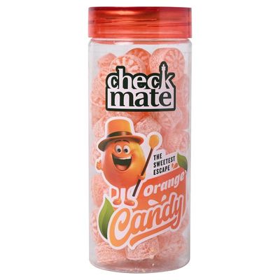 CHECKMATE ORANGE FLVR SUGAR BOILED CANDIES 220GM