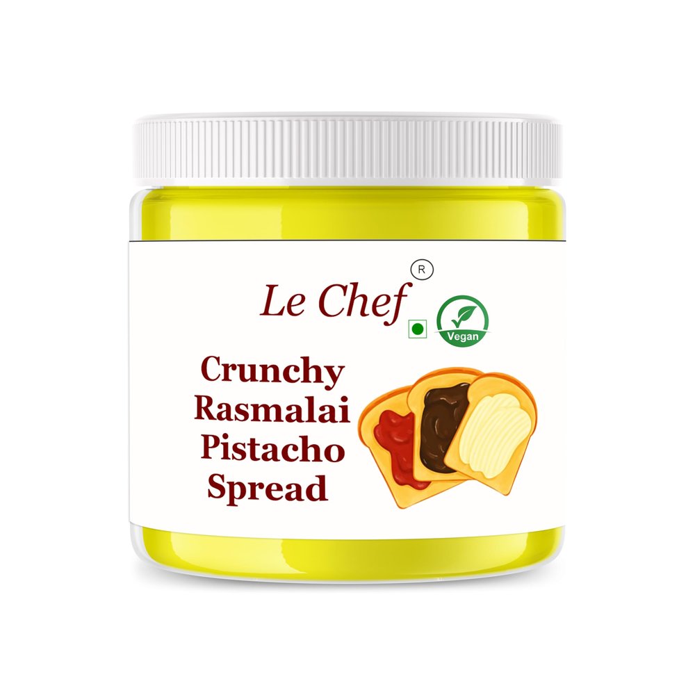 Le Chef Crunchy Rasmalai Pistachio Spread | Product of India | All Natural | Ganache | 350g |