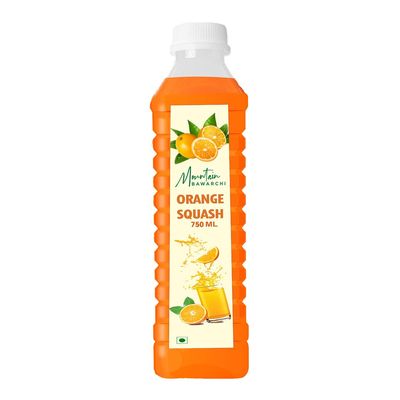 Mountain Bawarchi Pulpy Orange Squash Fruit Drink | Refreshing Orange Juice | Ready to Serve Fruit Juice | 750ml (Pack of 1)