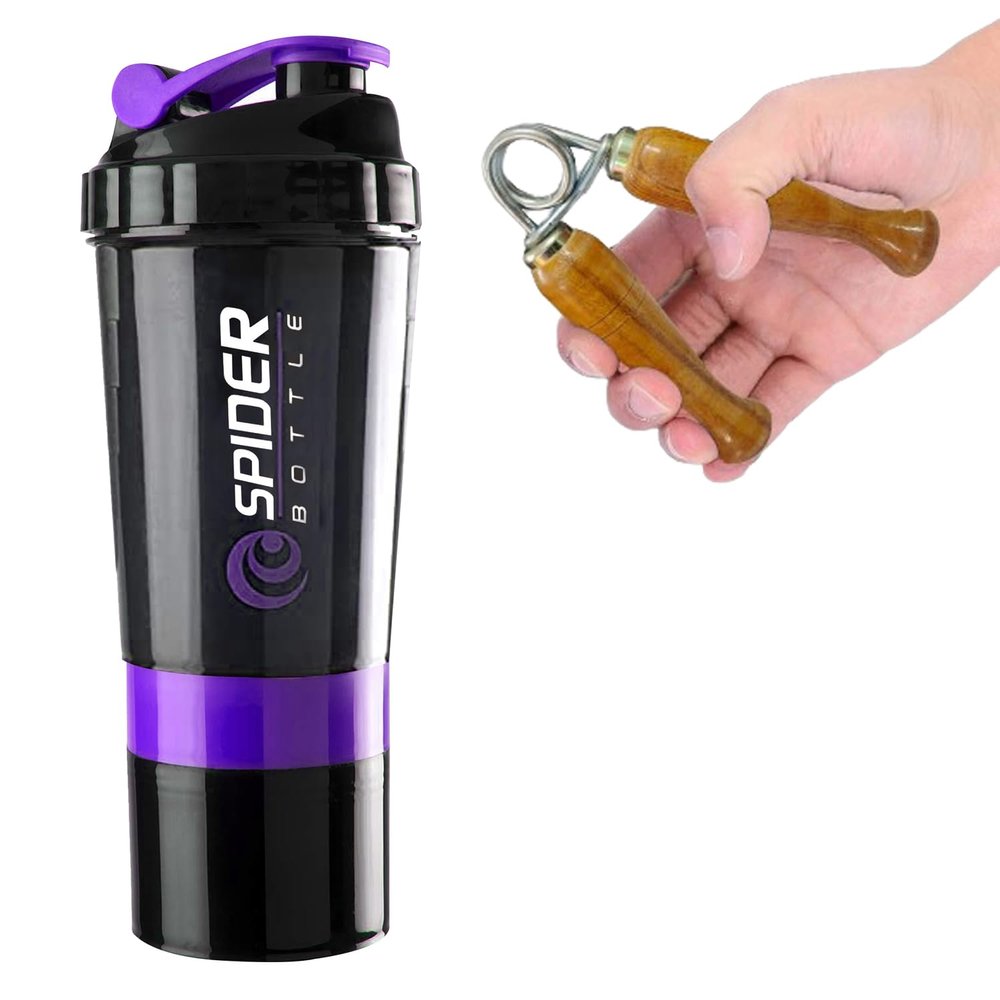 (2024 New) Combo Shaker Bottle With Wooden Gripper | Shakers For Protein Shake Bottle Gym Shaker Bottle Shaker Bottles For Protein Shake Gym Protein Shaker Bottle For Gym combo(Purple)