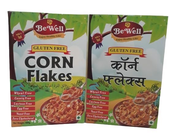 Bewell - Gluten Free Corn Flakes 400gx2 | Dairy Free Corn | 100% Vegan Corn | Yeast Free | Zero Cholesterol
