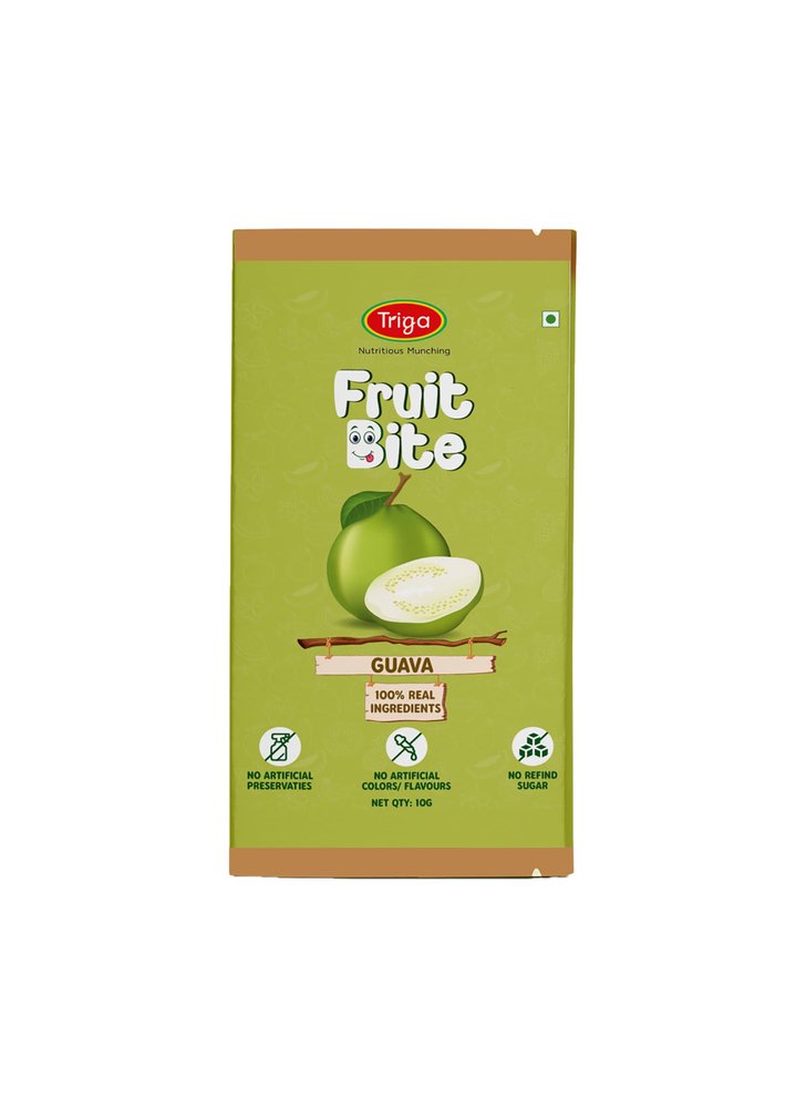 Triga Fruit Bite Guava Chocolate Roll | Nutritious Munching Rectangular Shape Chocolate | No Presrvaties|No Artificial Colour (100g)