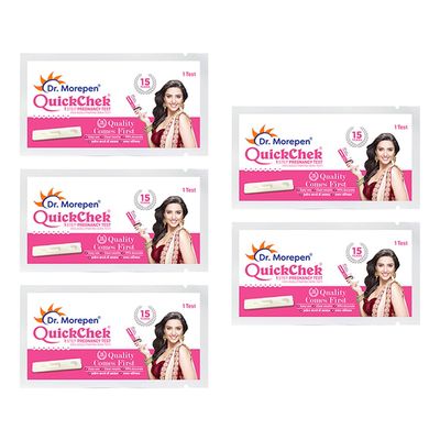 DR. MOREPEN Quickchek Advance Pregnancy Test Kit - No Dropper Required, Digital Pregnancy Test Kit Pack of 5