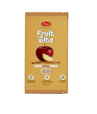 Triga Fruit Bite Apple Chocolate Roll | Nutritious Munching Rectangular Shape Chocolate | No Presrvaties | No Artificial Colour (250 grams)