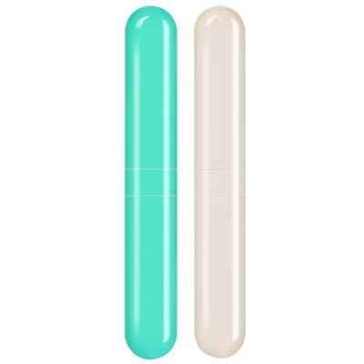 ERZA Toothbrush Travel Case, Dust-Proof Portable Breathable Travel Clear Toothbrush Holder for Traveling, Camping, Home, School, Business, Toothbrush Travel Container, Random Color, Pack of 2
