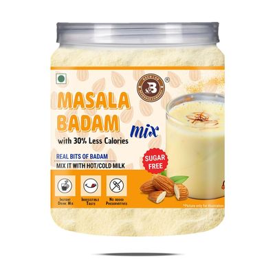 Brew Lab Masala Badam Mix NO ADDED SUGAR | Instant Drink Mix For Healthy Digestion, Brain Health | (250 g)