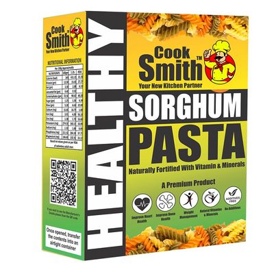 CookSmith Healthy Sorghum Millets Penne Pasta| No Maida, No Fried, No MSG, No Preservatives | Sun Dried |Naturle Colours | Jawar Pasta | CookSmith Pasta Pack 250gm (Pack of 1)