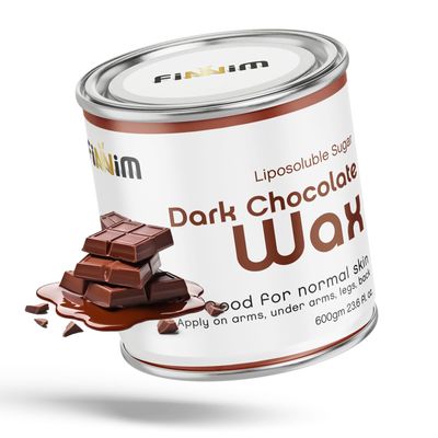 Finnim Pure Dark Chocolate Wax | For Arms, Under arms, Legs, Back, Thigh, Stomach | At Home Quick And Easy Hair Removal | 550 Gm
