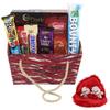 SFU E Com Bounty Chocolate Gift Hamper | Valentine Gift Combo With Pair Heart Teddy Bear | Valentine Chocolate Gift For Boy Friend, Girl Friend, Fiance, Husband, Wife | 798 view 1