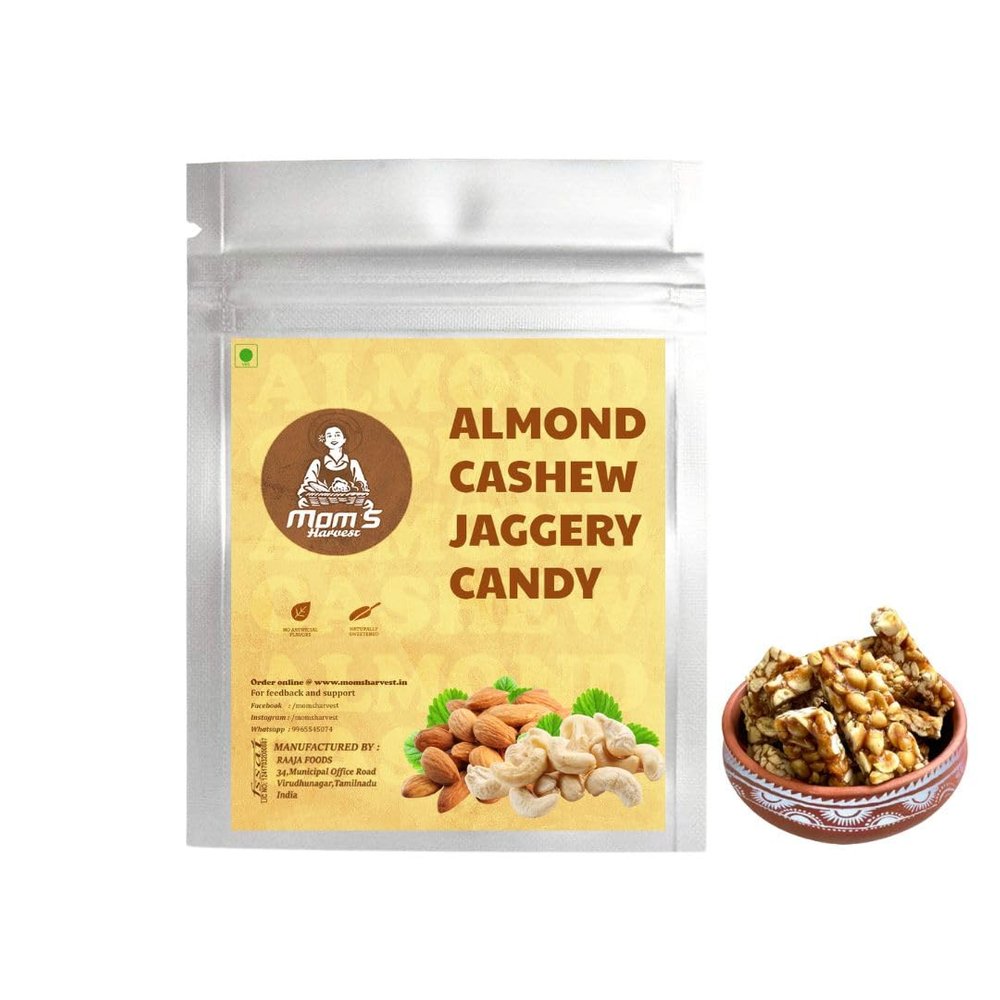 MOM'S HARVEST Almond Cashew Jaggery Candy Pack of 6