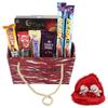 SFU E Com Premium Handle Basket With Chocolates & Dark Fantasy | Valentine Gift Combo With Pair Heart Teddy Bear | 788 view 1
