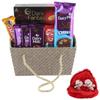 SFU E Com Chocolates & Dark Fantasy Choco Fills Gift Basket Hamper | Valentine Gift Combo With Pair Heart Teddy Bear | 838 view 1